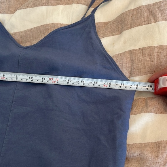 Uniqlo linen blend one piece Jumpsuit Blue Oversized flowy relaxed Size S - Picture 9 of 13